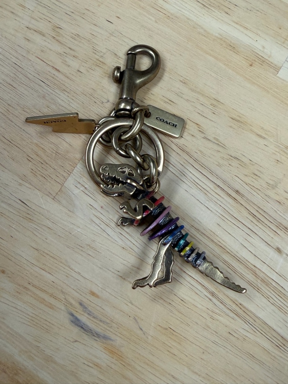 Coach colorful Dinosaur Keychain - Picture 1 of 10